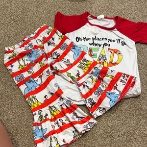 Dr. Seuss Red and White Kids Pajama Set